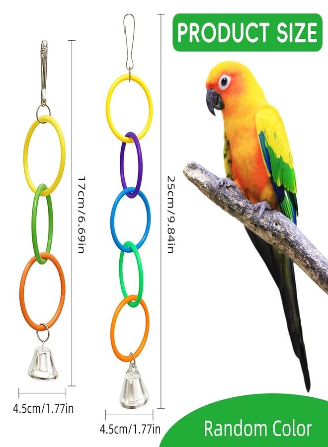 Qpets® Parrot Link Chain Toys - Interactive Bird Cage Toy with Colorful Rings & Secure Clasp Mental Stimulation Swing for Cockatiels, Conures, Parakeets & Small Birds - Image 2